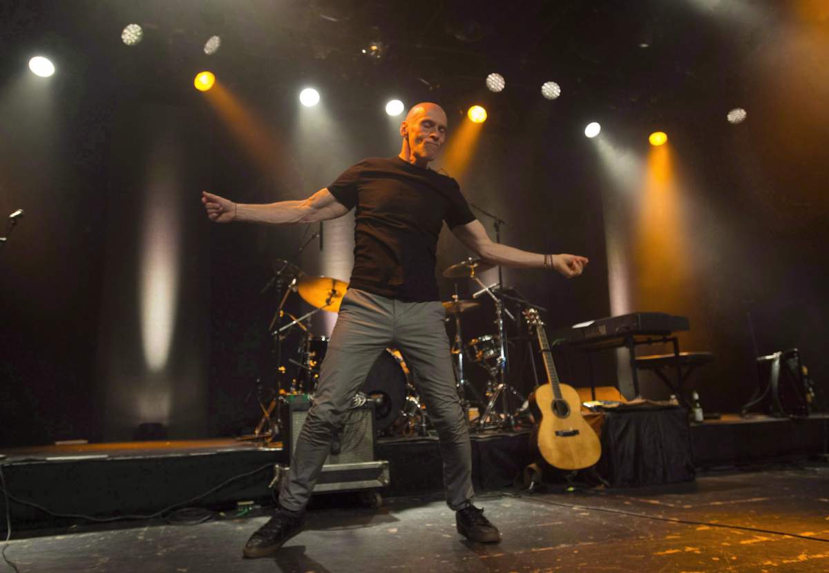 Spirit of the West frontman John Mann performs his final concert in Vancouver, Saturday, April 16, 2016.