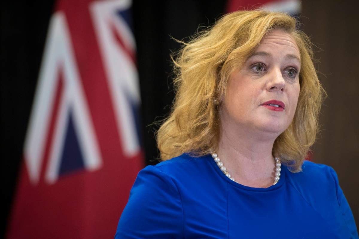 Lisa MacLeod, now minister for heritage, sport, tourism and culture industries, makes an announcement about Ontario's autism program at Queen's Park in Toronto on Thursday, March 21, 2019.