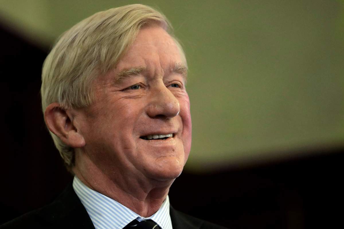 Republican presidential candidate and former Massachusetts Gov. Bill Weld addresses students and guests during a campaign stop Wednesday, Oct. 16, 2019, at Tufts University in Medford, Mass.