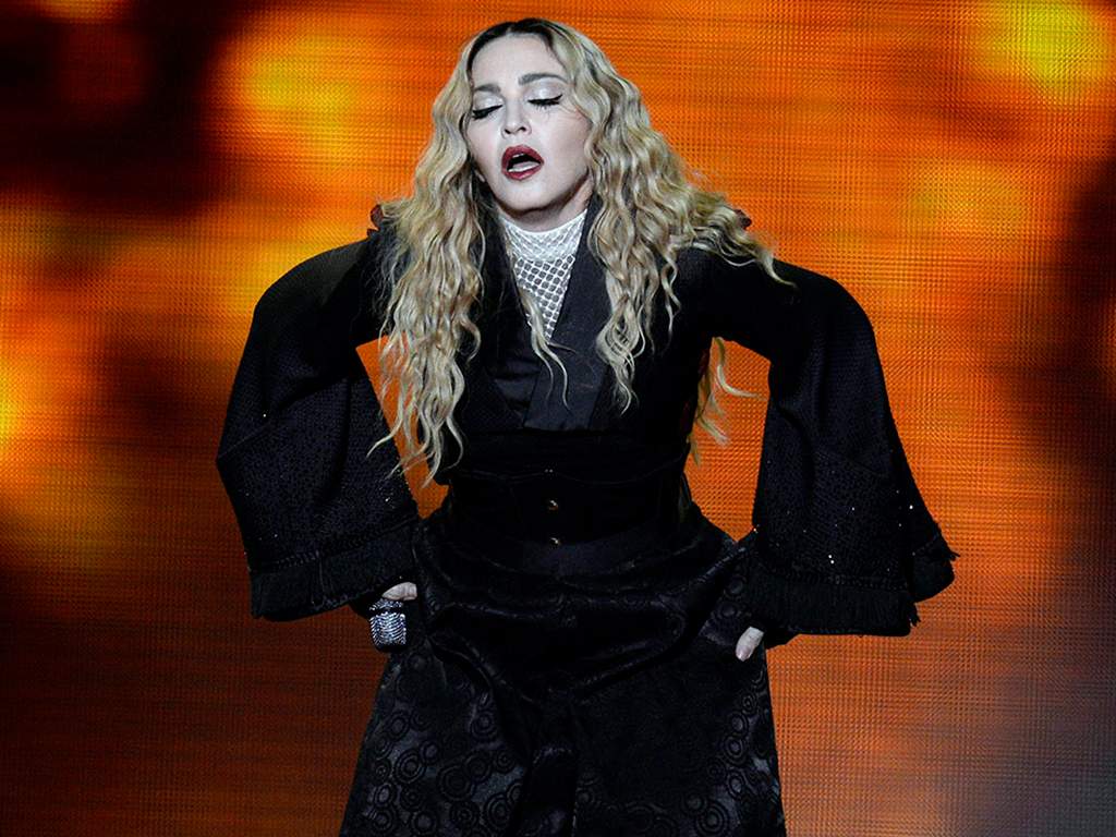 Madonna performs on stage during a concert as part of her Rebel Heart tour in Zurich, Switzerland on Dec. 12, 2015.