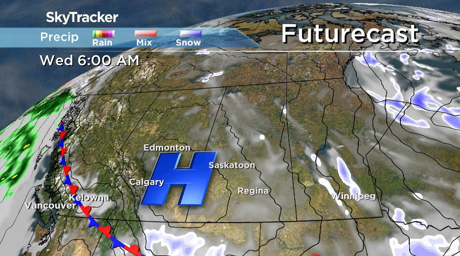 An arctic high-pressure system drops in well below seasonal temperatures mid-week.