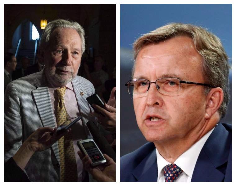Senator Peter Harder (left) and Senator Grant Mitchell are stepping down from their roles as government representatives in the Senate.