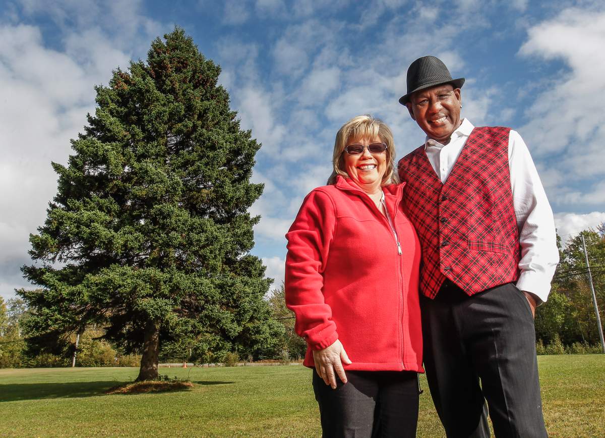 Desmond Waithe and Corina Saunders of Pictou County are donating this year's Tree for Boston.