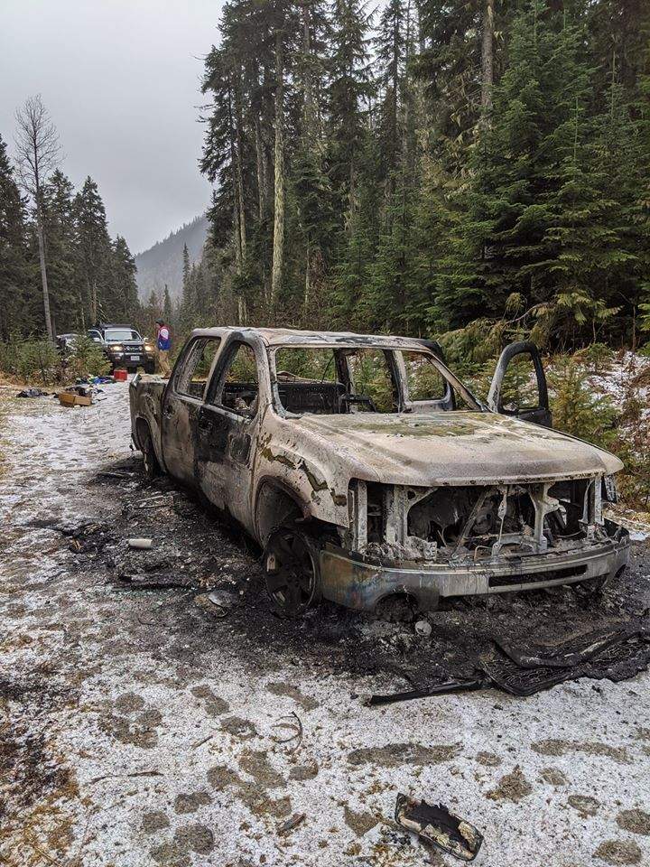 James Starke said passports, computers, cell phones and other belongings were found strewn around the burned out truck.