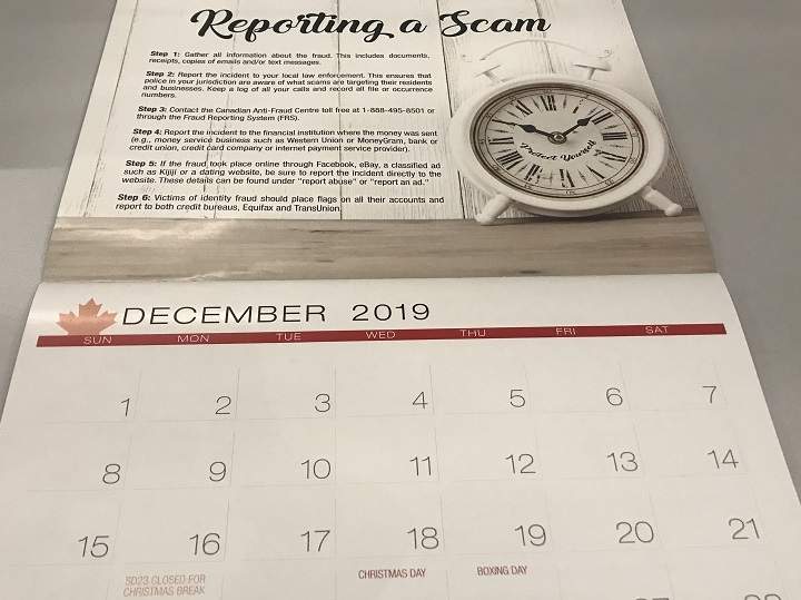 Central Okanagan Crime Stoppers has released a calendar highlighting scams. 