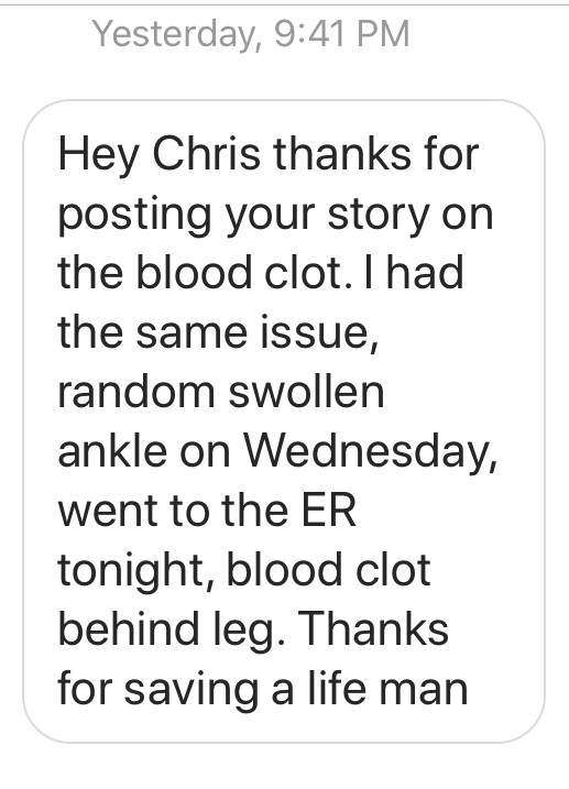 Chris Gailus: I ignored blood clot symptoms, and it could’ve killed me - image