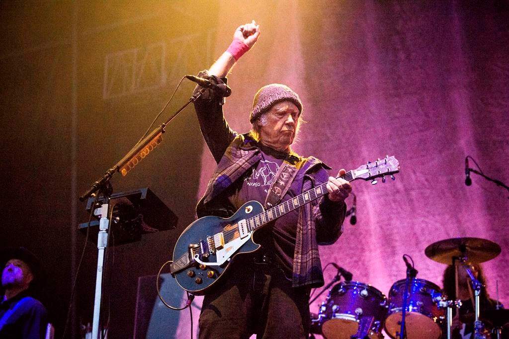 Neil Young performs at the BottleRock Napa Valley Music Festival at Napa Valley Expo on May 25, 2019, in Napa, Calif.