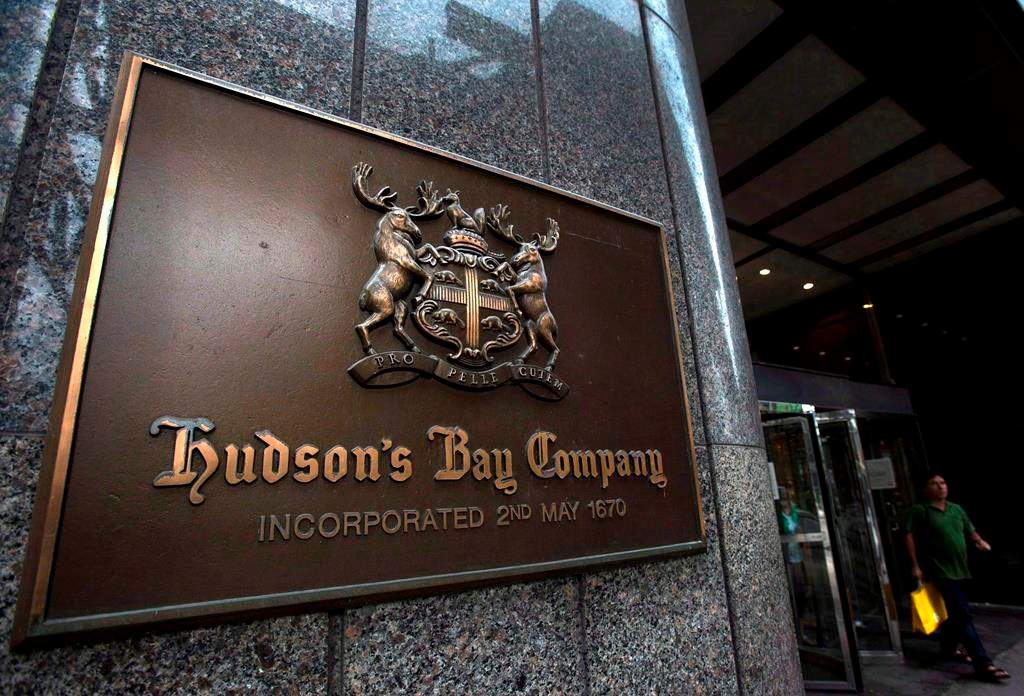 A Hudson's Bay Co. store sign is shown in Toronto on Monday, July 29, 2013.