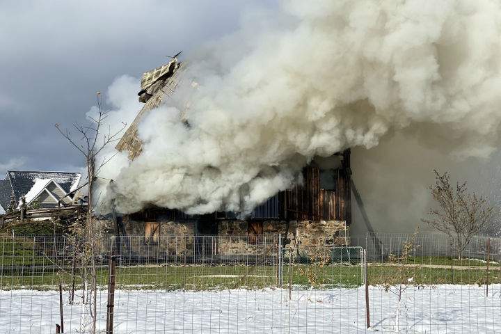 According to Clearview's fire chief, Roree Payment, the blaze, which was caused by a wood stove, is still being extinguished. .