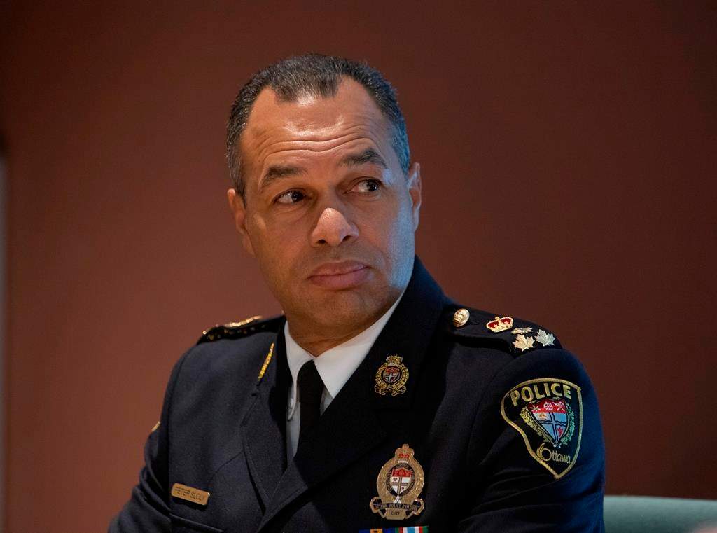 Ottawa Police Chief Peter Sloly takes part in a panel to discuss Traffic Stop race Data Collection report and Diversity Audit report in Ottawa on Wednesday November 20, 2019.
