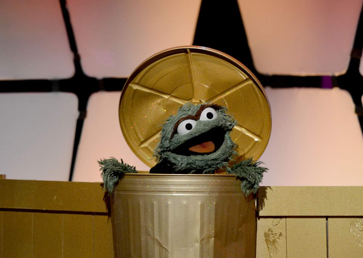 Oscar the Grouch speaks onstage during the 39th Annual Daytime Emmy Awards, held at the Beverly Hilton Hotel on June 23, 2012 in Beverly Hills, Calif. (Photo by Michael Buckner/WireImage)
