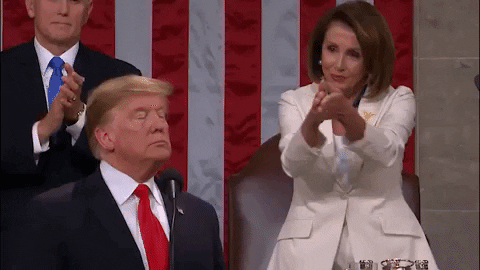 House Speaker Nancy Pelosi gave President Donald Trump a sarcastic clap after completing the third-longest State of the Union address in history.