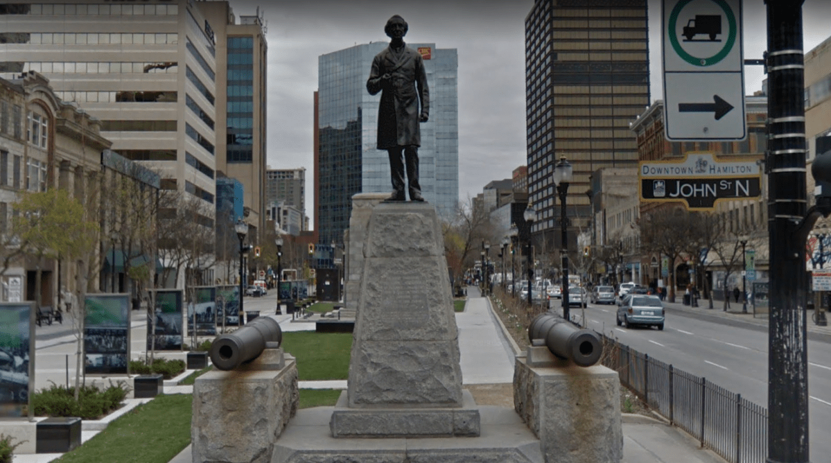 The War Memorial at Gore Park in Downtown Hamilton.