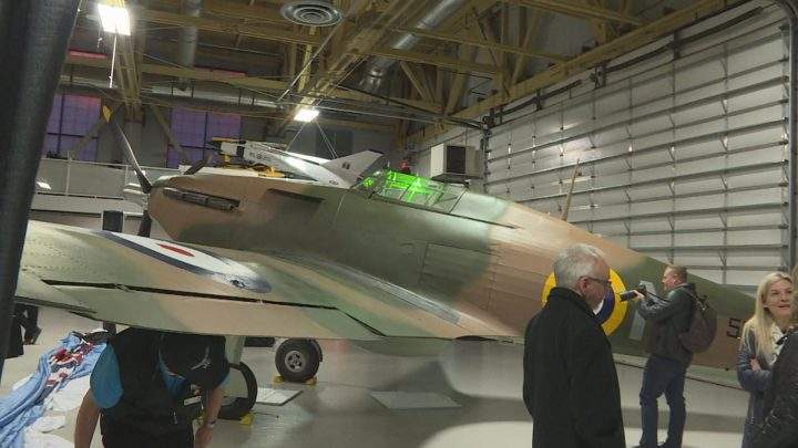 A restored Hawker Hurricane was unveiled at the Hangar Flight Museum in Calgary on Wednesday, Nov. 6, 2019.