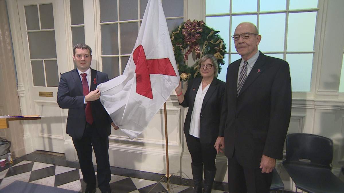 From right to left: Health and Wellness Minister Randy Delorey; Michelle Proctor-Simms, director of Nova Scotia Advisory Commission on AIDS; and Dr. William Hart. 