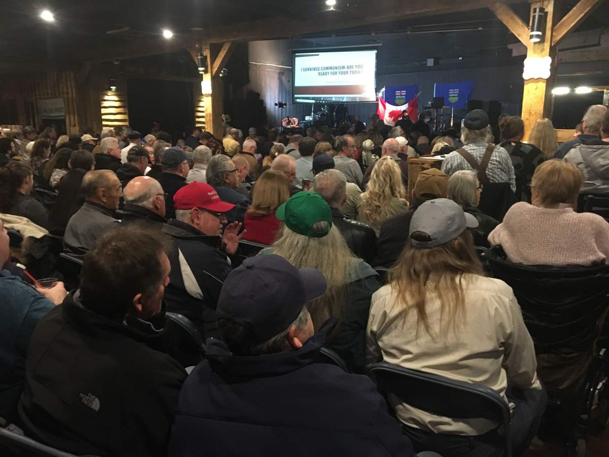 Hundreds of people gathered at the Boot Scootin’ Boogie Dance DanceHall in Edmonton on Saturday, Nov. 2, to discuss the Wexit movement.