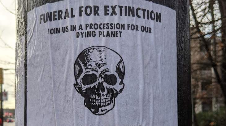 A poster for Extinction Rebellion Vancouver's planned protest on Friday. 