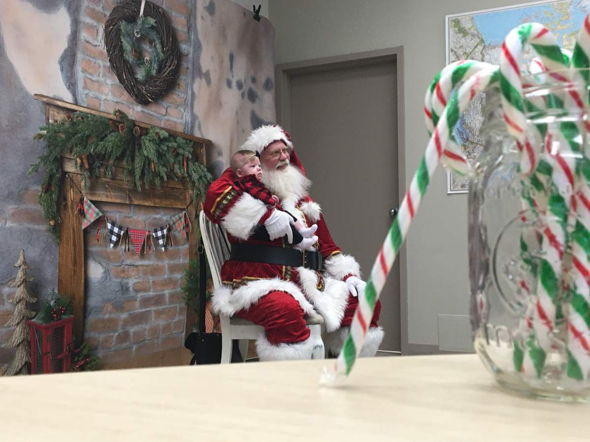 Santa photo shoot at NorthernStar Milk Bank.