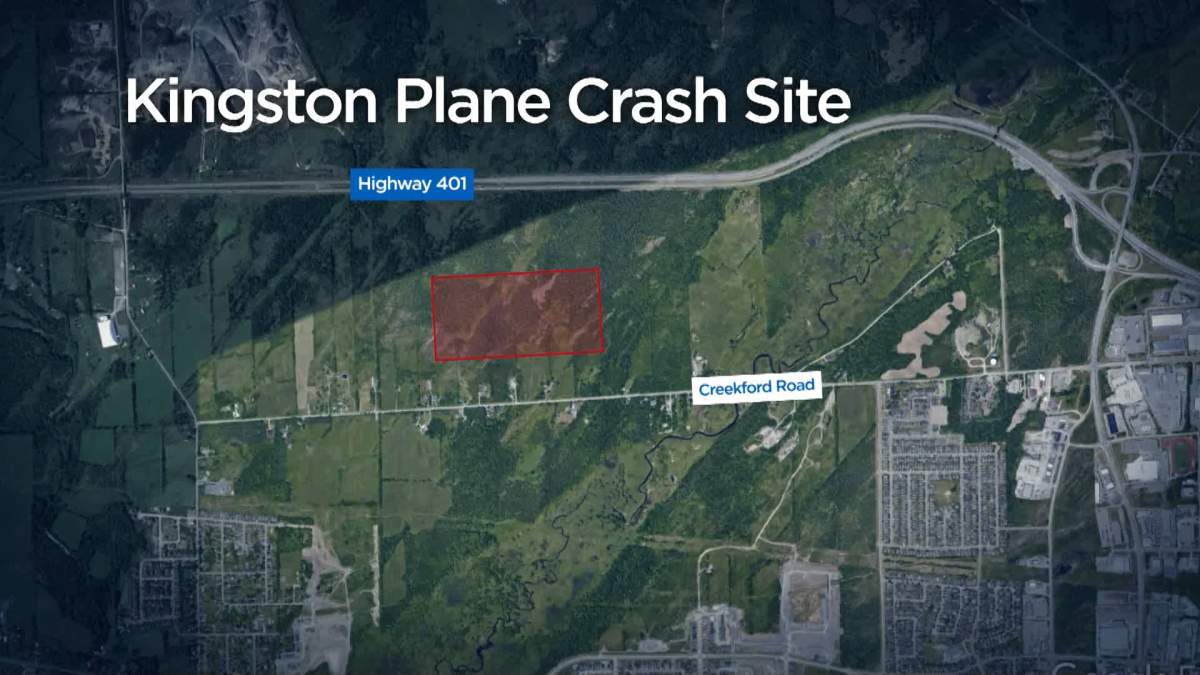 From the description given by police, this is the rough area where the plane went down in Kingston on Thursday evening.