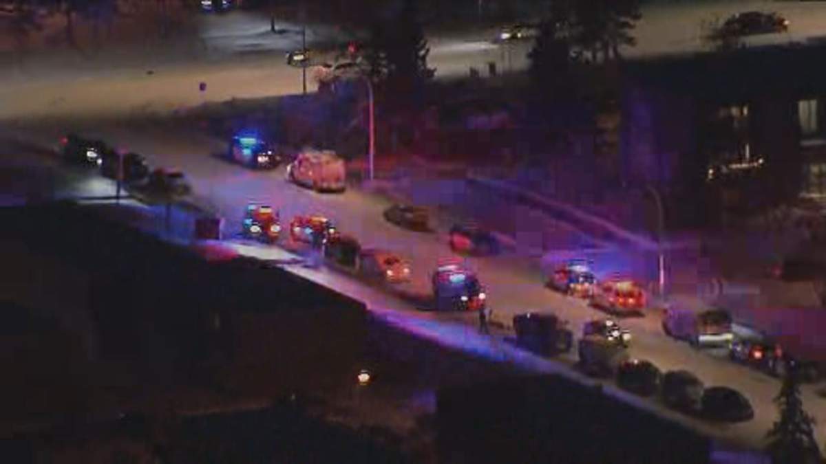Several police vehicles with lights flashing responded to a call on 72 Street and 149 Avenue on Monday, Nov. 11, 2019.
