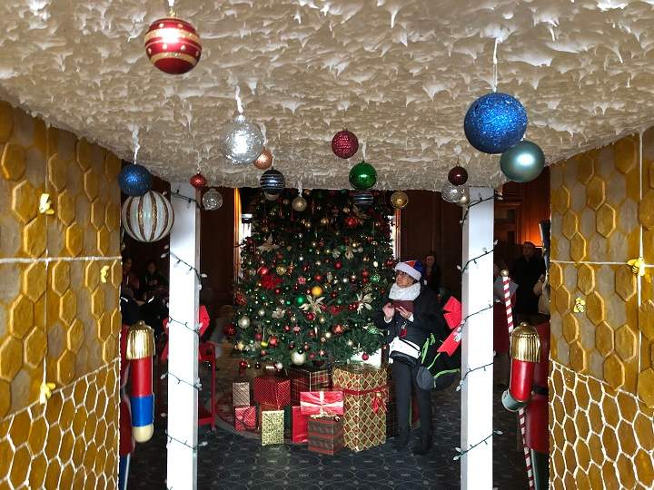 The walls of the gingerbread house at the Fairmont Hotel Macdonald in 2019