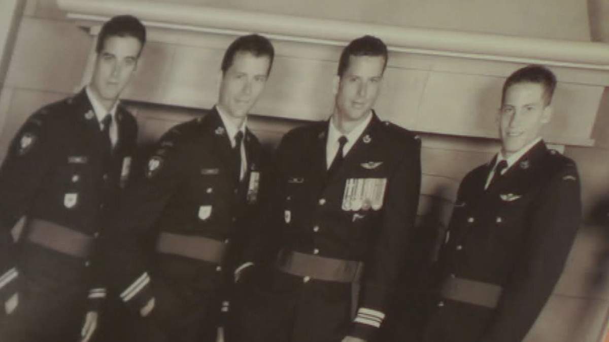 The four Dawe brothers pictured together in uniform.