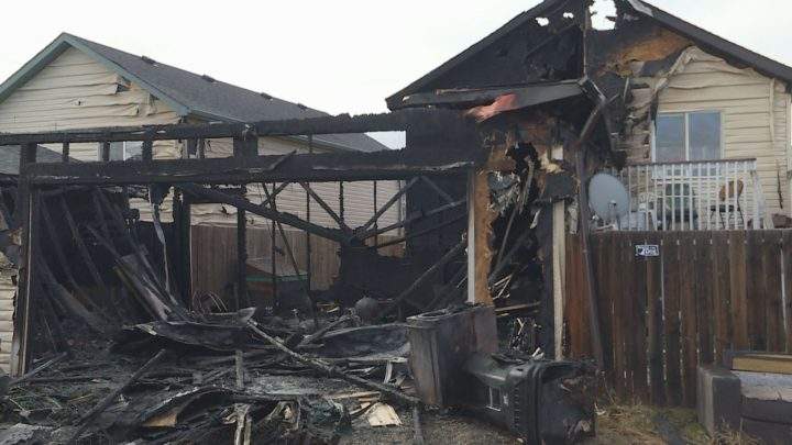 A fire broke out in a northeast Calgary garage on Saturday, Nov. 2, 2019.