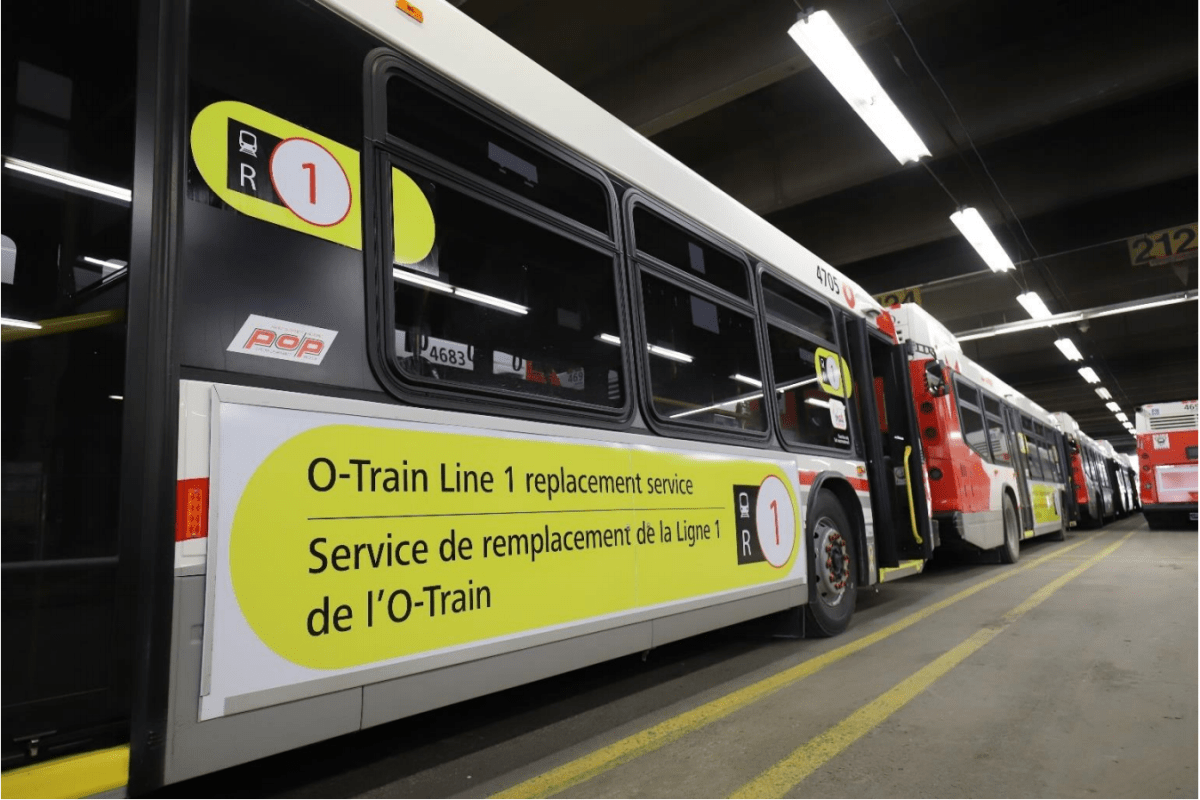 Dedicated replacement buses deployed when Ottawa LRT service is disrupted will be "clearly marked.".