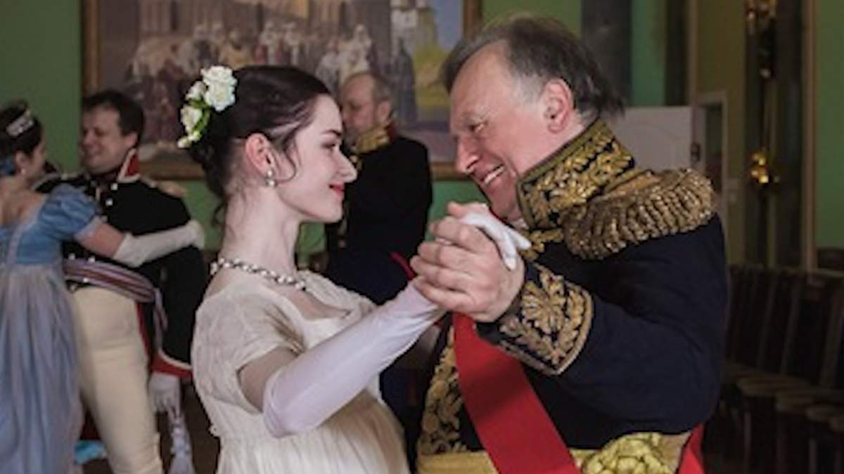 A picture of Oleg V. Sokolov and Anastasia Yeshchenko, dressed in period costume.