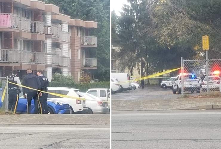 Surrey RCMP at the scene of a shooting in the Guildford area on Nov. 10, 2019.