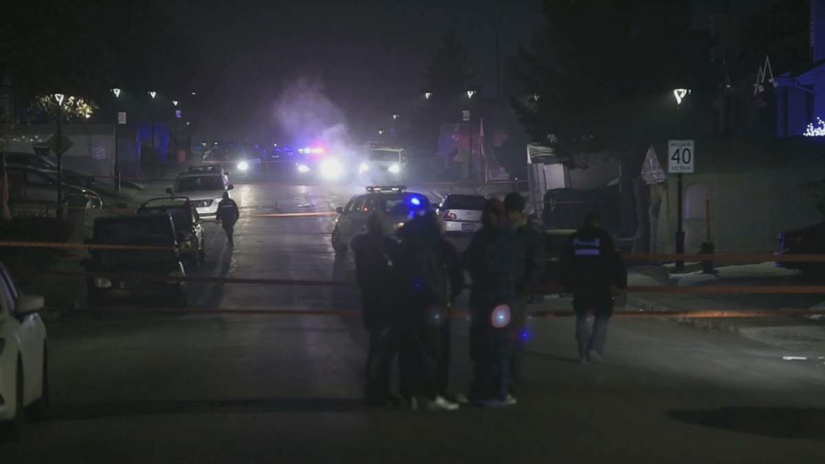 Police set up a perimeter where the shots were fired.