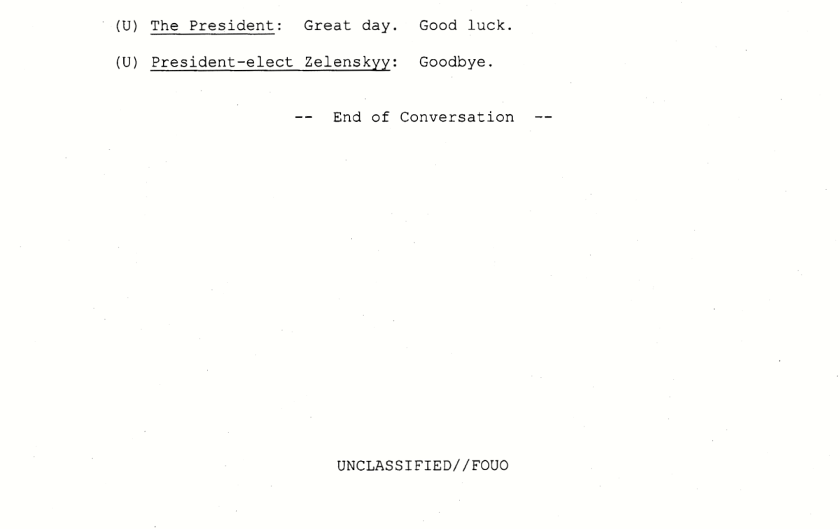 White House releases record of Trump-Zelenskiy phone call - image