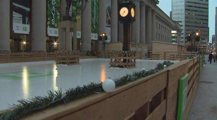 The rink opened to the public on Friday.