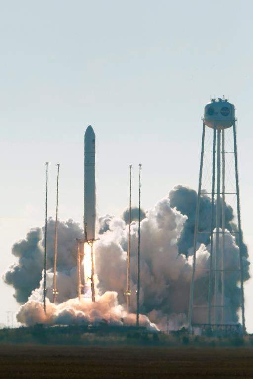 Northrop Grumman's Antares rocket lift off the launch pad at NASA Wallops Flight facility in Wallops Island, Va., Saturday, Nov. 2, 2019.