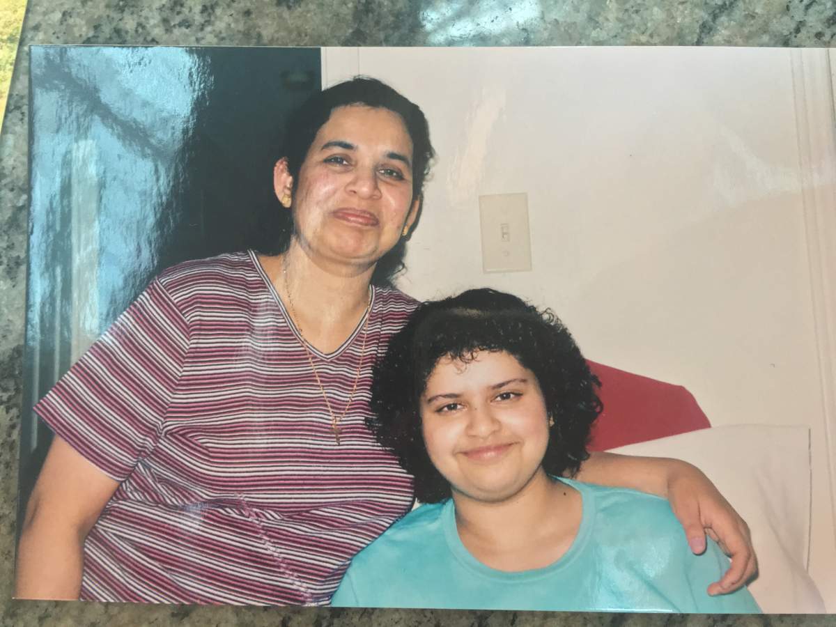 Vinesha and her mother.