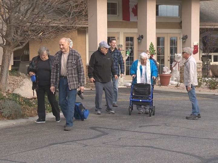 Residents of the evacuated condo complex in West Kelowna.