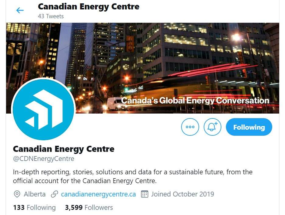 Canadian Energy Centre@CDNEnergyCentre on Twitter, Dec. 19, 2019.