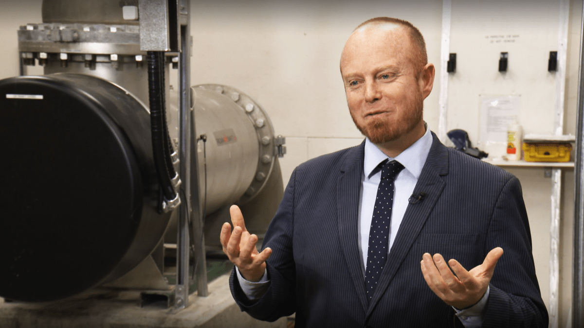 Whistler Mayor Jack Crompton speaks to Global News in an interview at a water treatment plant on Dec. 9, 2019.
