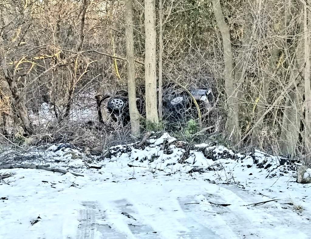 Pickup truck found in wooded area