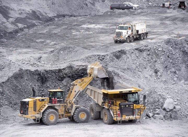 Excavators work at Atlantic Gold Corporation's Touquoy open pit gold mine in Moose River Gold Mines, N.S. on June 6, 2017. 