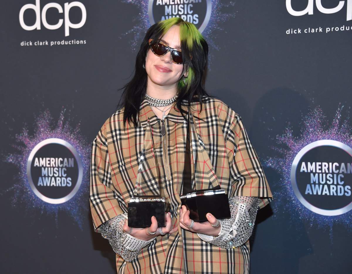 Billie Eilish in the press room at the 2019 American Music Awards held at the Microsoft Theatre in Los Angeles, Calif.