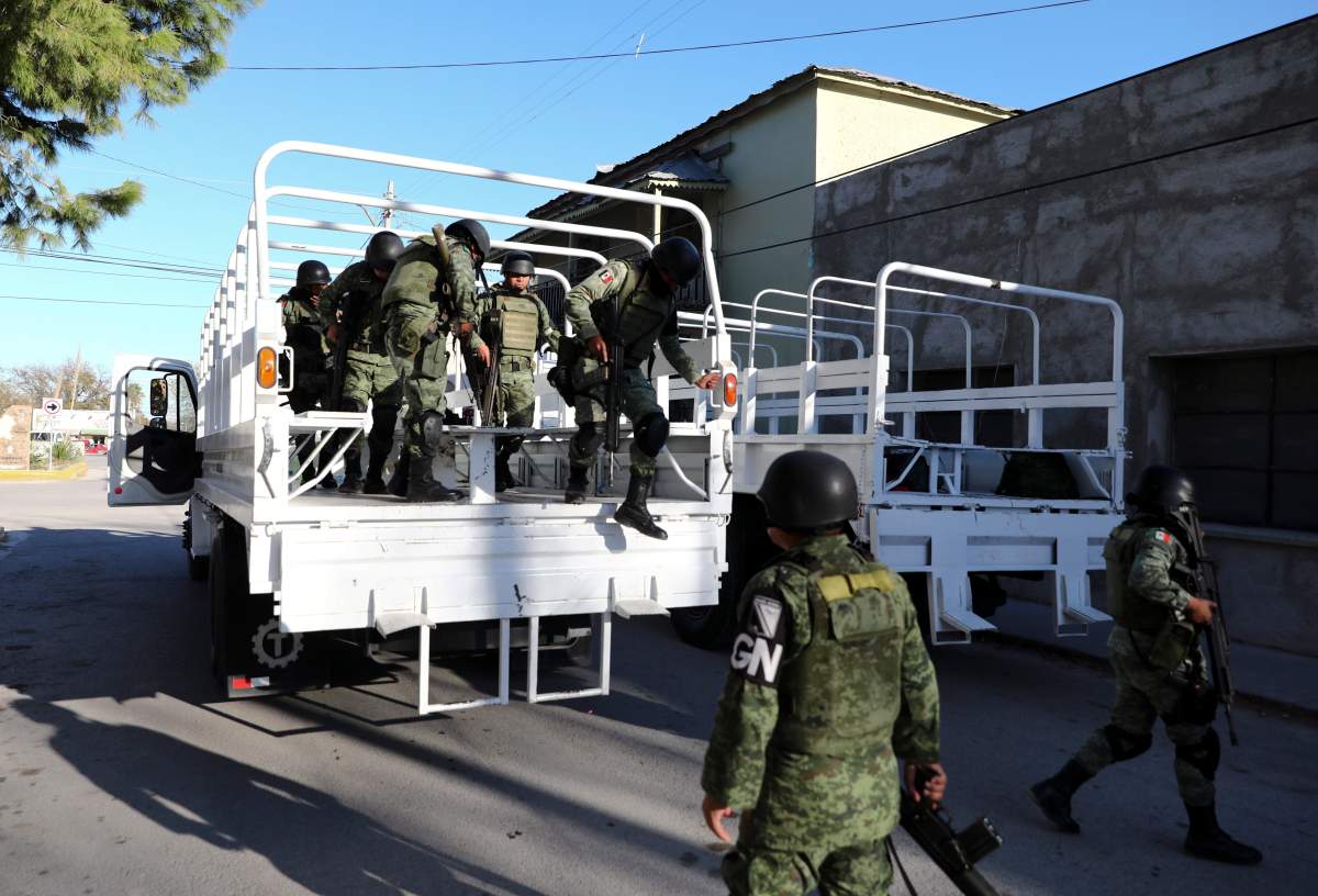 National Guard soldiers arrive in Villa Union, Mexico, Dec. 2, 2019.