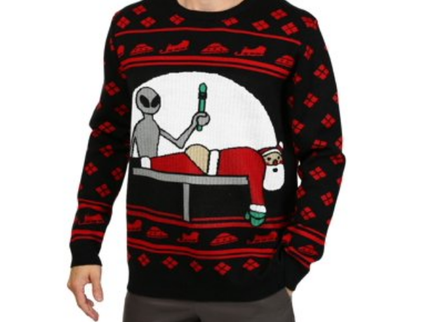 A screenshot of Walmart’s listing of FUN Wear’s Santa Probe Ugly Christmas Sweater on Dec. 7, 2019.