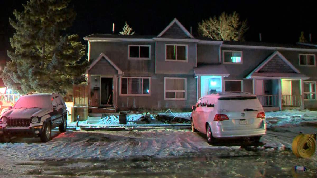 The Calgary Fire Department responds to a fire inside a townhouse suite on Applewood Lane Southeast at 4 a.m. on Thursday, Dec. 5, 2019.