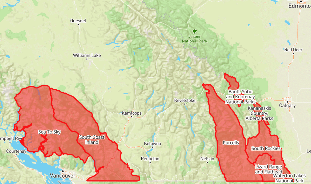Avalanche warnings have been issued across southern B.C.