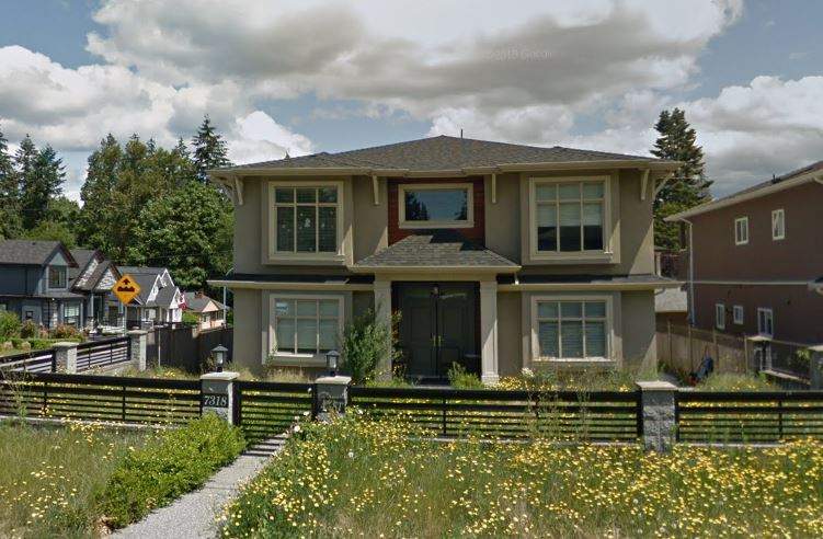 The Burnaby home on Fourth Street and 19 Avenue tied to Haoran Xue, who a lawsuit says was arrested by RCMP in July and linked to the widespread Canada Revenue Agency phone scam. The lawsuit alleges Xue paid for the home with the proceeds of his scams.