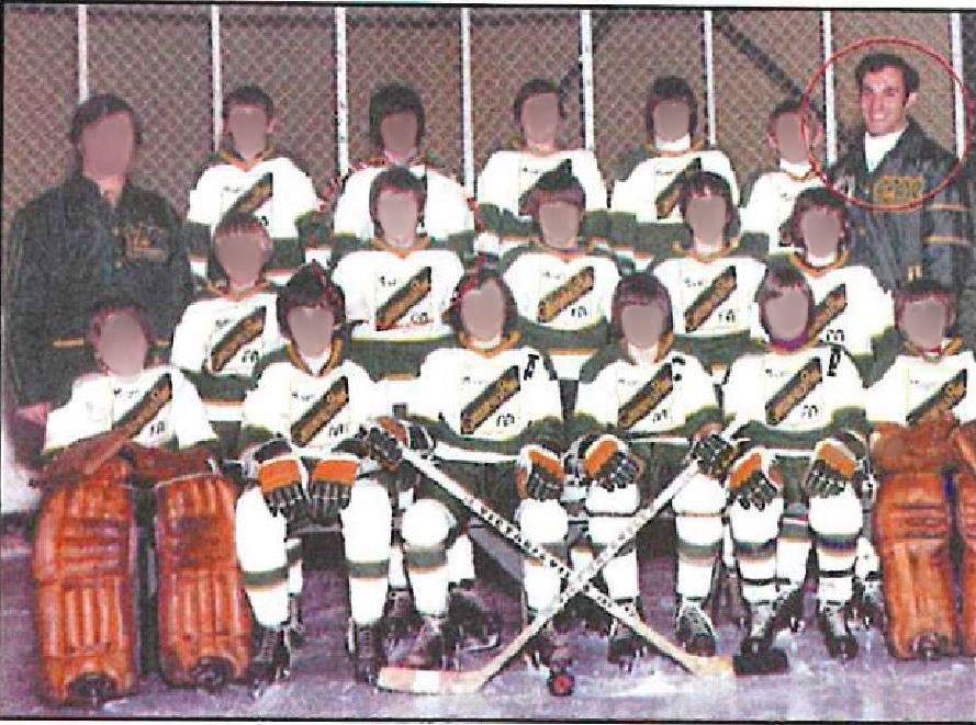 François Lamarre is shown on the right in this photo from 1972-1973. This is a Greenfield Park hockey team.
