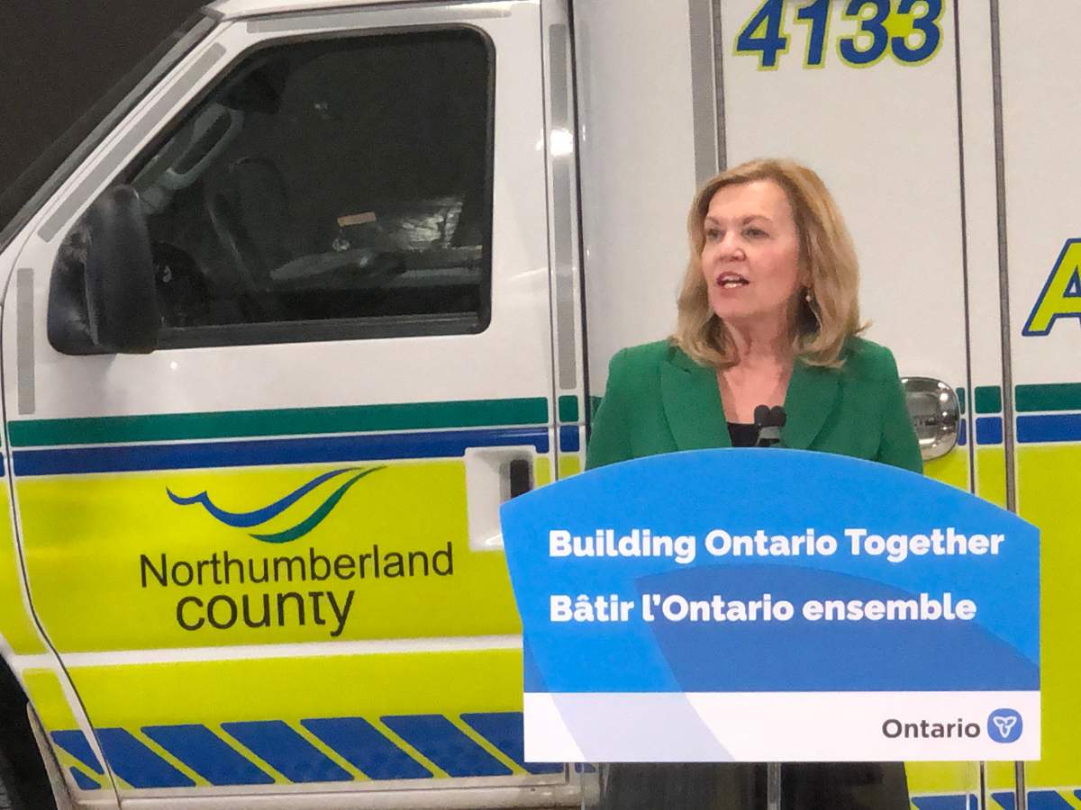 Christine Elliott, Ontario health minister and deputy premier, announces a new Ontario Health Team in Northumberland County during a press conference Friday in Colborne.