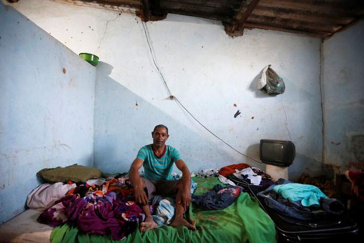 Sales Felix poses for a picture in his accommodation after working on a coffee farm, during a labour ministry operation to identify workers in conditions analogous to slavery, in Campos Altos, Minas Gerais State, Brazil August 12, 2019.