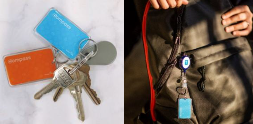 Compass Mini works just like a regular Compass card but can be clipped onto your keys or bag. 